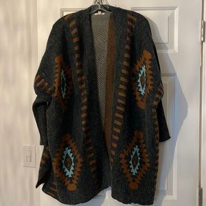 Aztec print cardigan